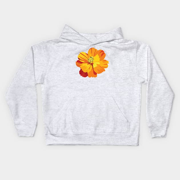 Orange Flower Kids Hoodie by ElviaMontemayor